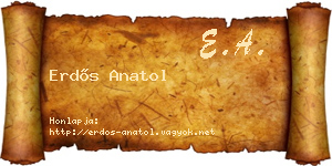 Erdős Anatol névjegykártya